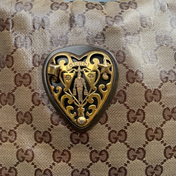 Gucci Beige/Brown GG Crystal Canvas Babouska Crest Dome Bag - Picture 3 of 15